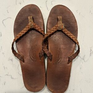 Rainbow Braided Leather Sandals